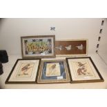 THREE MINIATURES BY H ALI SAJJADI HAND PAINTED ON 19TH CENTURY IVORY IN ORNATELY DECORATED FRAMES