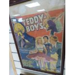 A FRAMED TEDDY BOYS "SERIOUS CHARGE" CLIFF RICHARD AND THE DRIFTERS POSTER, BY HELIOS FILMS