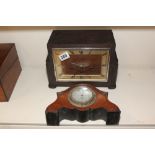 TWO EARLY TWENTIETH CENTURY MANTLE CLOCKS, ONE WITH SMITHS' CLOCK INSERTED REG NO. 286816