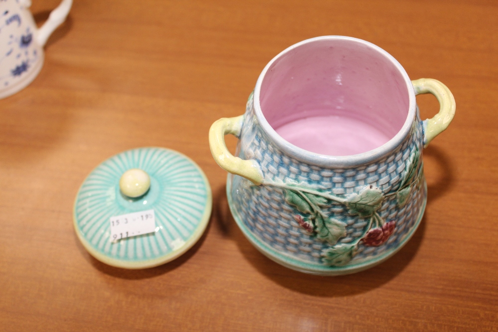 GERZ WEST GERMAN SOUP TUREEN WITH A MAJOLICA SHELL SHAPED JUG MARKED JJ AND A SMALL LIDDED POT - Image 2 of 9