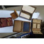 FIVE 20TH CENTURY WOODEN BOXES OF VARYING SHAPES AND SIZES