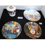 TWO VINTAGE BEATLES DELPHI COLLECTOR PLATES, ONE 1992 BEATLES SGT. PEPPER 25TH ANNIVERSARY AND ONE