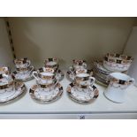 FORTY PIECE OF LATE 19TH CENTURY SHAW AND COGGINS BEL CHINA TEA SET WITH SETTINGS FOR TWELVE