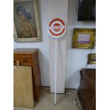 A METAL BUS STOP REQUEST SIGN/POLE, 171CM HIGH