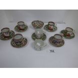 AN EARLY 20TH CENTURY COFFEE SET, MADE IN HONG KONG, COMPRISING CUPS, SAUCERS AND SUGAR BOWL