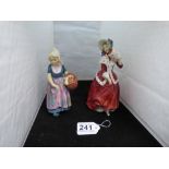 TWO ROYAL DOULTON CERAMIC FIGURES “ANNETTE” AND “CHRISTMAS MORN” HN1472 & HN1992, LARGEST 17.5CM