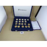 THE US GOLD PLATED PRESIDENTIAL COLLECTION BY WESTMINSTER, 39 COINS IN TOTAL, IN ORIGINAL FITTED BOX