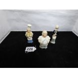 THREE RARE WADE FIGURES, THE BUTCHER, THE BAKER AND THE CANDLESTICK MAKER, LARGEST 10CM HIGH