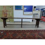 20TH CENTURY OAK PEW/BENCH, 196CM WIDE