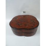 PRIVATE COLLECTION: A LATE 19TH CENTURY CHINESE RED LACQUERED BOX, 23CM WIDE