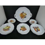 20TH CENTURY GERMAN CERAMIC PLATES BY ROSENTHAL, EACH DECORATED WITH A DIFFERENT SELECTION OF FRUIT,