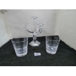 A TWO PIECE GLASS ARDMORE CLUB WHISKY TUMBLER BY VILLEROY & BOCH, TOGETHER WITH A SIMILAR VILLEROY &