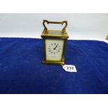 A 20TH CENTURY BRASS CASED CARRIAGE CLOCK BY MAPPIN & WEBB LTD, 12.5CM HIGH