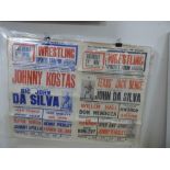 TWO BRIGHTON VINTAGE WRESTLING POSTERS 1950S/1960S 77CM BY 51CM