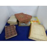 LARGE COLLECTION OF 19TH AND 20TH CENTURY BOOKS, MOST BEING LEATHER BOUND