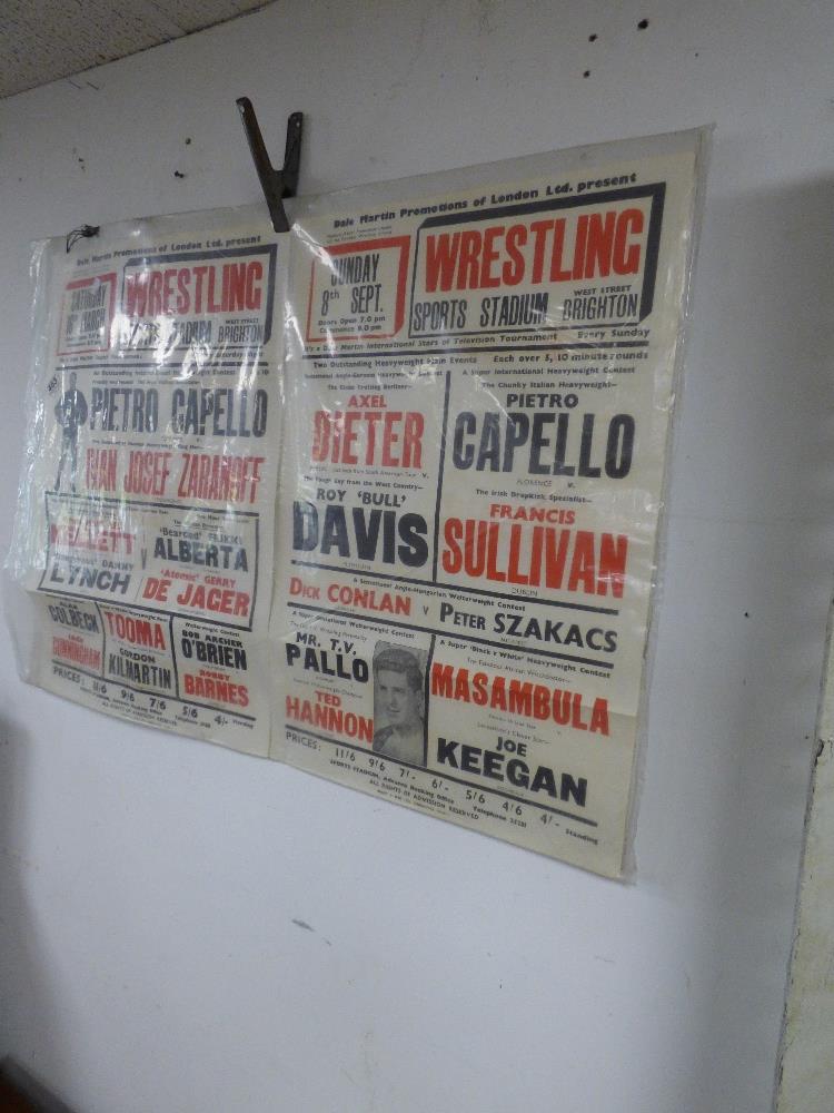 LOCAL INTEREST TWO BRIGHTON VINTAGE WRESTLING POSTERS 1950s /1960s, 76CM BY 51CM - Image 2 of 3