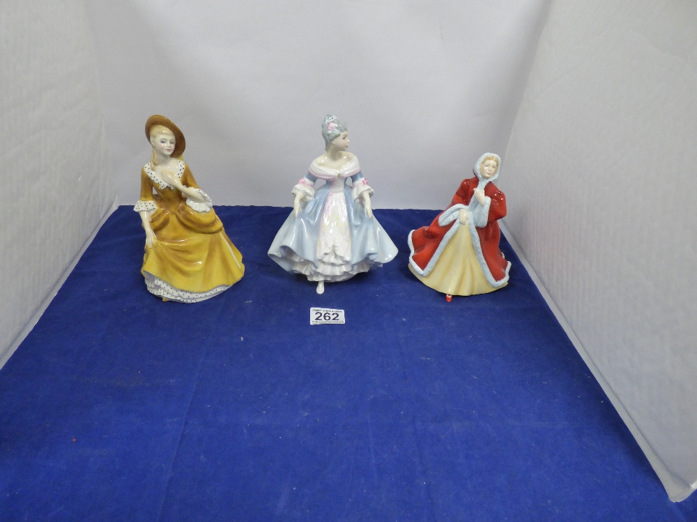 THREE ROYAL DOULTON FIGURES OF LADIES, INCLUDING “RACHEL” HN4780 “SANDRA” HN2275 AND “SOUTHERN