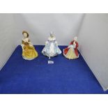 THREE ROYAL DOULTON FIGURES OF LADIES, INCLUDING “RACHEL” HN4780 “SANDRA” HN2275 AND “SOUTHERN