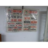 LOCAL INTEREST TWO BRIGHTON VINTAGE WRESTLING POSTERS 1950s /1960s, 76CM BY 51CM