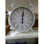 A LARGE NOVELTY CLOCK SHAPED AS AN ALARM CLOCK, QUARTZ MOVEMENT, 78CM HIGH