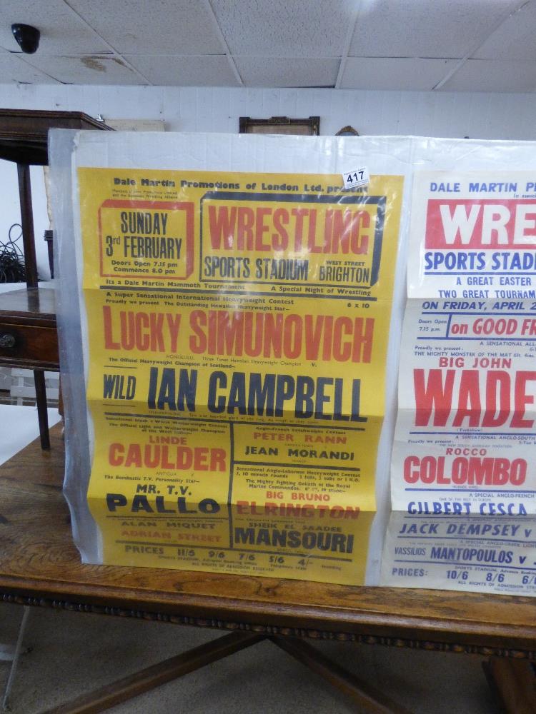 BRIGHTON VINTAGE WRESTLING POSTERS 1950s /1960s, 75CM BY 50CM - Image 3 of 3