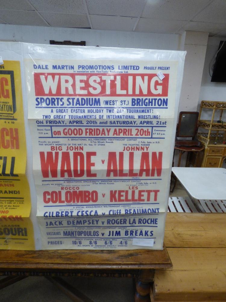 BRIGHTON VINTAGE WRESTLING POSTERS 1950s /1960s, 75CM BY 50CM - Image 2 of 3