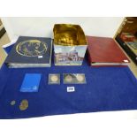 COLLECTION OF ASSORTED PRE-DECIMALISATION COINS IN TWO ALBUMS, INCLUDING HALF PENNIES, CROWNS,
