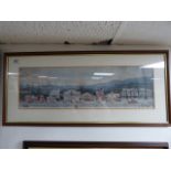 A FRAMED AND GLAZED SIGNED NORMAN ROCKWELL PRINT "STOCKBRIDGE MAIN STREET" SIGNED 'SINCERELY, NORMAN