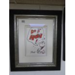PRIVATE COLLECTION: A SET OF THREE ORIGINAL PEN AND ACRYLIC ROLF HARRIS ILLUSTRATIONS NAMELY "YEAH",
