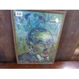 A FRAMED AND GLAZED POST-IMPRESSIONIST PORTRAIT OIL ON BOARD OF A MAN SIGNED T O'DONNELL TO THE