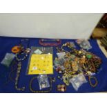 LARGE COLLECTION OF COSTUME JEWELLERY, INCLUDING NECKLACES, EARRINGS AND PENDANTS, SOME BEING