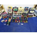 TWO BOXES OF ASSORTED DIE CAST VEHICLES, INCLUDING LESNEY MATCHBOX MODELS OF YESTERYEAR, EFE