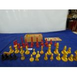 ASSORTMENT OF BAKELITE CHESS PIECES IN THE ART DECO STYLE, MADE IN FRANCE