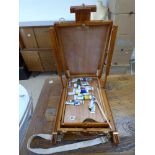 TRAVELLING EASEL SET WITH PAINTS