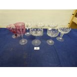 EIGHT VARIOUS DRINKING GLASSES