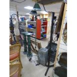 TWO VINTAGE METAL LAMPS. 175CMS