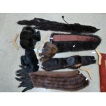 A QUANTITY OF REAL FUR TIPPETS AND A STOLE TOGETHER WITH THREE FUR HATS AND A FAUX FUR COLLAR