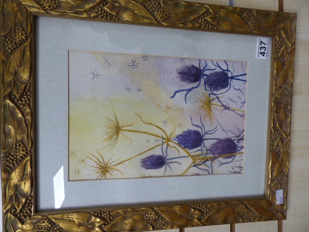 TWO WATERCOLOURS AND ONE PRINT. TWO IN GILDED FRAMES. LARGEST 48 X 38 - Image 2 of 3