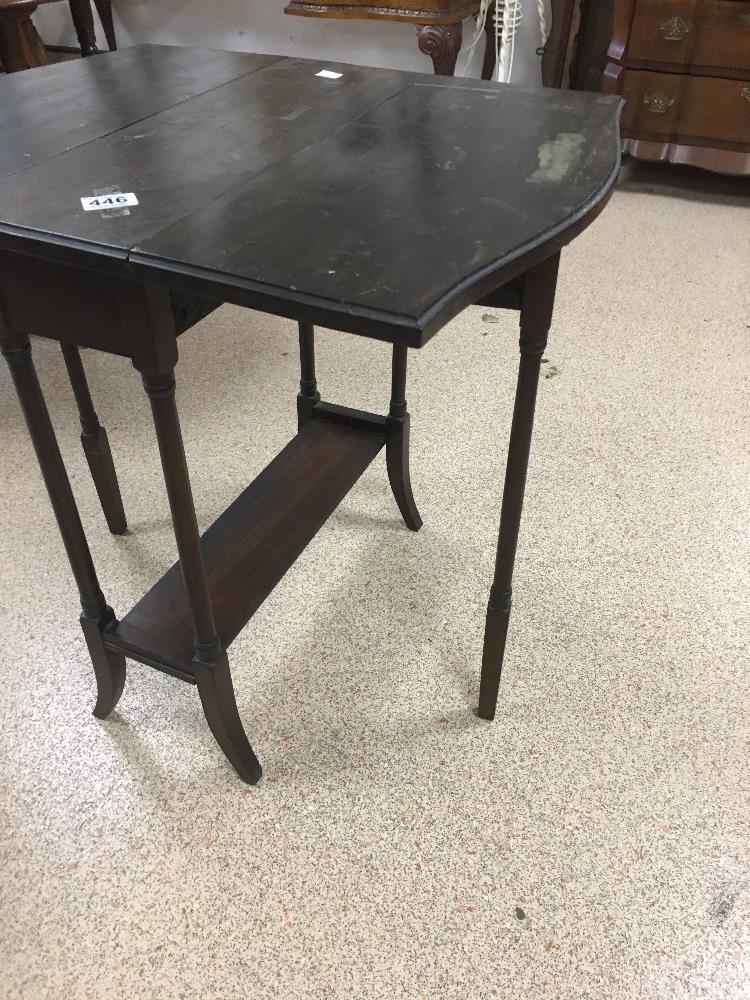 VICTORIAN MAHOGANY SUTHERLAND TABLE ON TURNED OUT FEET - Image 3 of 5