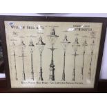 REPRODUCTION POSTER OF GAS LAMPS IN FRAME