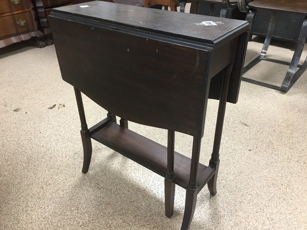 VICTORIAN MAHOGANY SUTHERLAND TABLE ON TURNED OUT FEET - Image 2 of 5