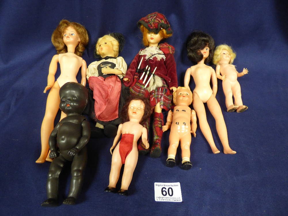 COLLECTION OF ASSORTED VINTAGE DOLLS OF VARYING SHAPES AND SIZES