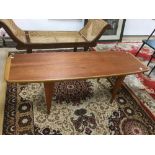 DANISH STYLE TEAK AND ROSEWOOD COFFEE TABLE, 155CM BY 52CM BY 52 CM