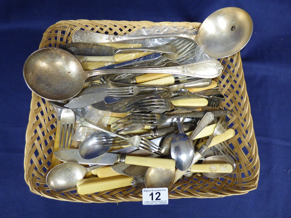 BOX OF PLATED CUTLERY