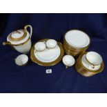 LIMOGES PORCELAIN PART TEA SET, COMPRISING TEA POT, CUPS, SAUCERS, SIDE PLATES AND MORE, 32 PIECES