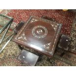 LATE 19TH CENTURY CHINESE ROSEWOOD TABLE WITH FOUR SEATS - IVORY INLAY