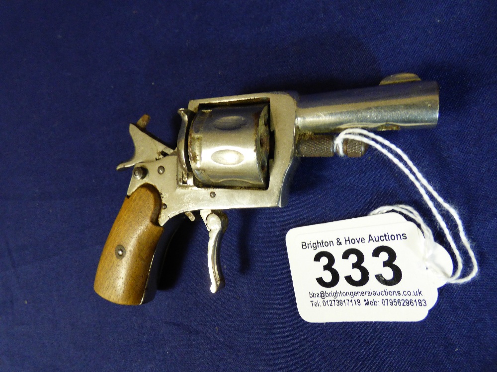 A DEACTIVATED REVOLVER PISTOL WITH FOLDING TRIGGER AND WOODEN MOUNTED METAL GRIP, 12.5CM IN LENGTH - Image 4 of 4