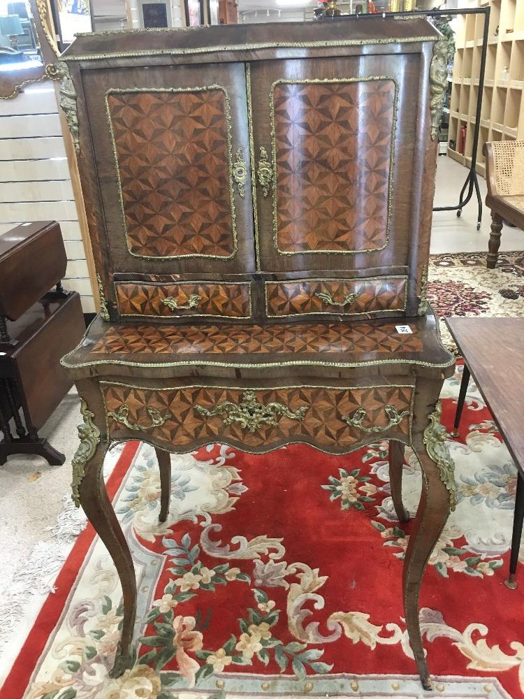 ORNATE FRENCH EMPIRE LADIES WRITING BUREAU MARQUETRY INLAY 131CM BY 69CM BY 54CM