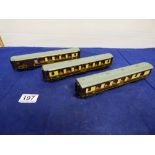 THREE HORNBY DUBLO PULLMAN CARS GAUGE OO/ 40 4035, 4036 AND 4037. ALL BOXED