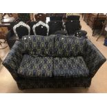 BLUE AND GOLD DROP END SOFA, PARKER KNOLL STYLE